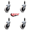 Service Caster 3 Inch Thermoplastic Rubber Wheel 7/8 Inch Expanding Stem Caster SCC, 4PK SCC-EX05S310-TPRS-78-4